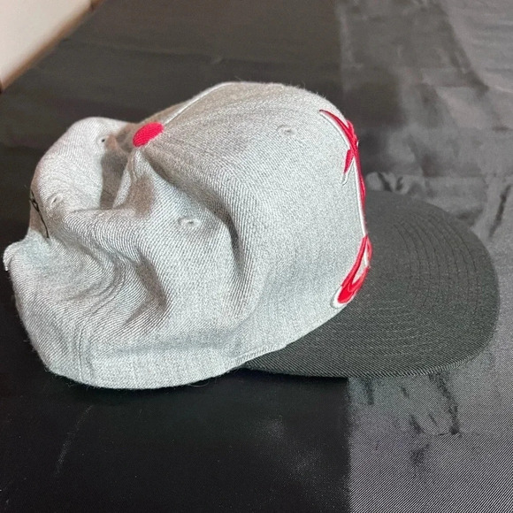 Houston ROCKETS Snapback Mitchell & Ness Cap Hat NBA Red Flat Bill Gray/Red Wool - Picture 3 of 6